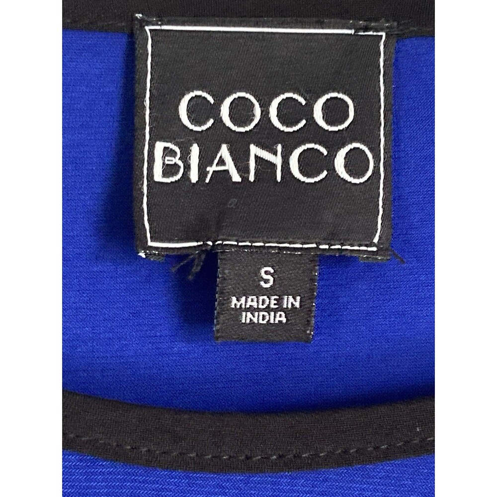 Coco Bianco Top Small Sapphire Blue Flared Sleeves Excellent Condition Stretch - Picture 5 of 16